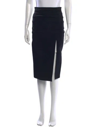 Pre-owned Cushnie Cutout Accent Midi Length Skirt In Black