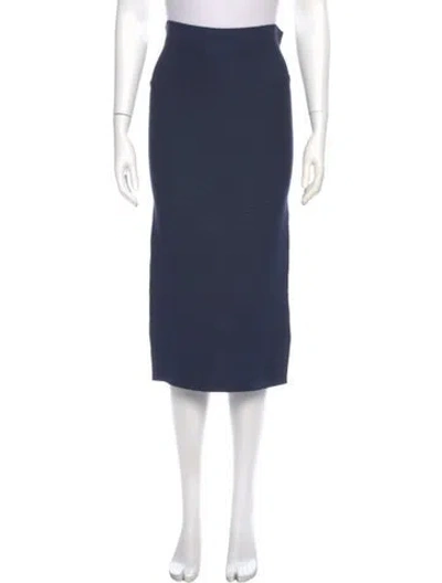 Pre-owned Cushnie Cutout Accent Midi Length Skirt In Blue