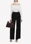Cushnie Et Ochs Matte Tuxedo Pants With Side Slits In Black