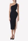 Cushnie Et Ochs Patchi Colorblock One-shoulder Sheath Dress In Blue