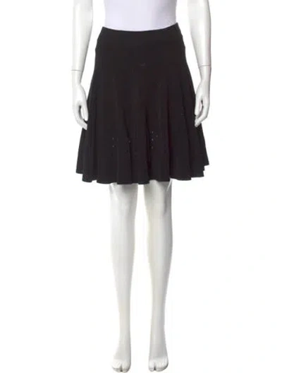 Pre-owned Cushnie Eyelet Trim Knee-length Skirt In Black