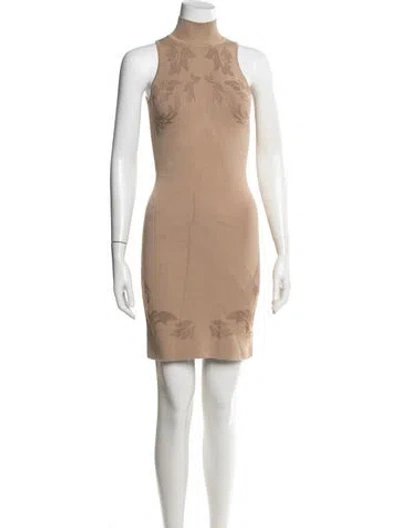 Pre-owned Cushnie Floral Print Mini Dress In Neutrals