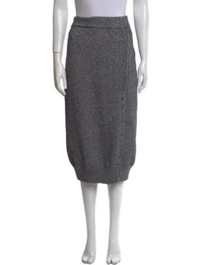 Pre-owned Cushnie Glitter Accents Midi Length Skirt In Gray