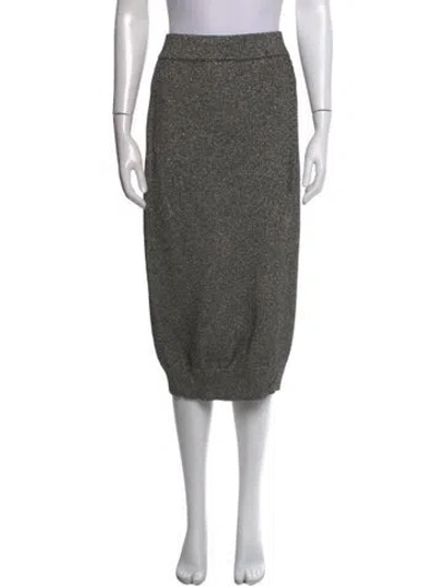 Pre-owned Cushnie Glitter Accents Midi Skirt In Gray