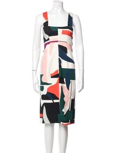 Pre-owned Cushnie Graphic Print Knee-length Dress In Multi