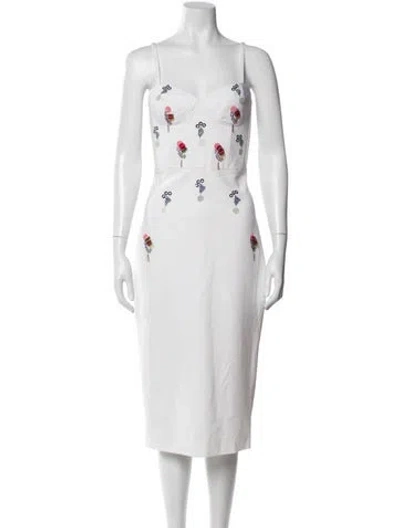 Pre-owned Cushnie Graphic Print Knee-length Dress In Neutral