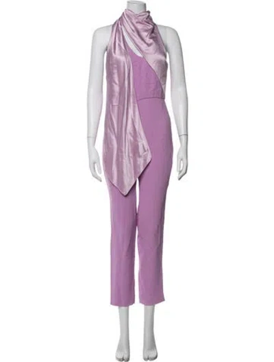 Pre-owned Cushnie Halterneck Jumpsuit In Purple