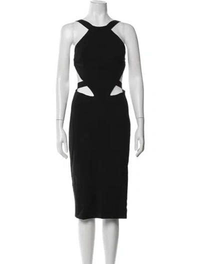 Pre-owned Cushnie Halterneck Knee-length Dress In Black