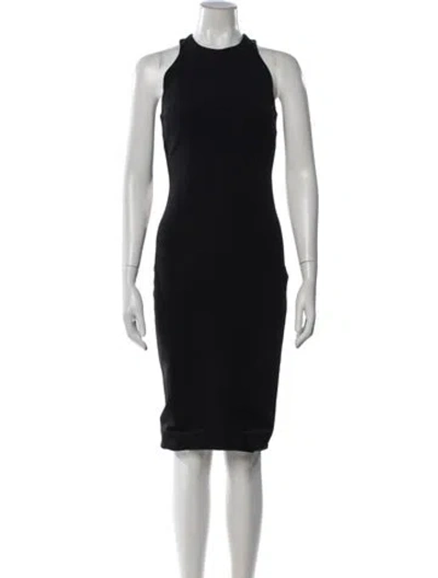 Pre-owned Cushnie Halterneck Knee-length Dress In Black