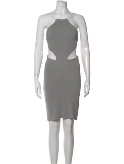 Pre-owned Cushnie Halterneck Knee-length Dress In Multi