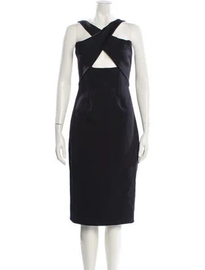 Pre-owned Cushnie Halterneck Knee-length Dress W/ Tags In Black