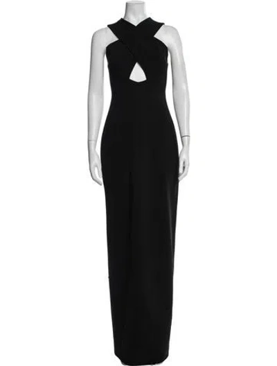 Pre-owned Cushnie Halterneck Long Dress W/ Tags In Black