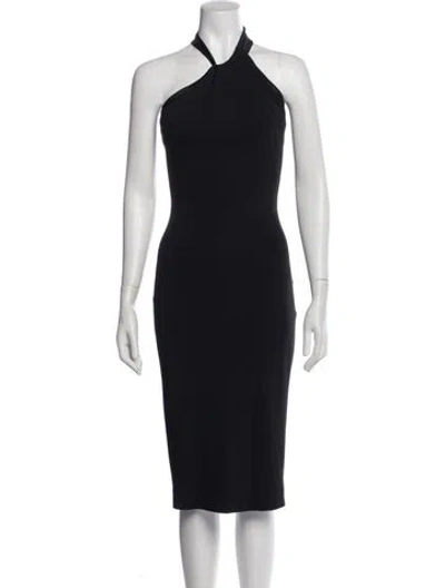 Pre-owned Cushnie Halterneck Midi Length Dress In Blue