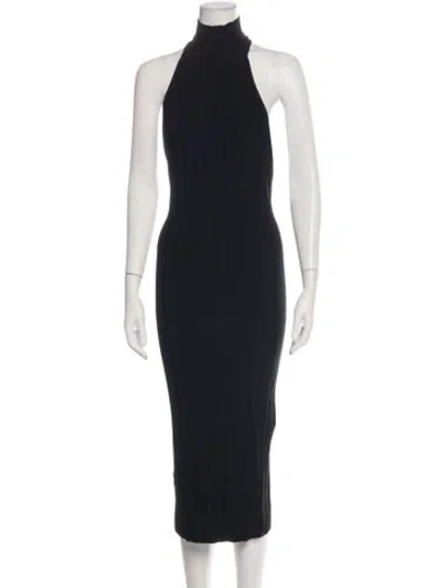 Pre-owned Cushnie Halterneck Midi Length Dress In Blue