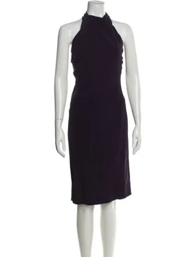 Pre-owned Cushnie Halterneck Midi Length Dress In Purple