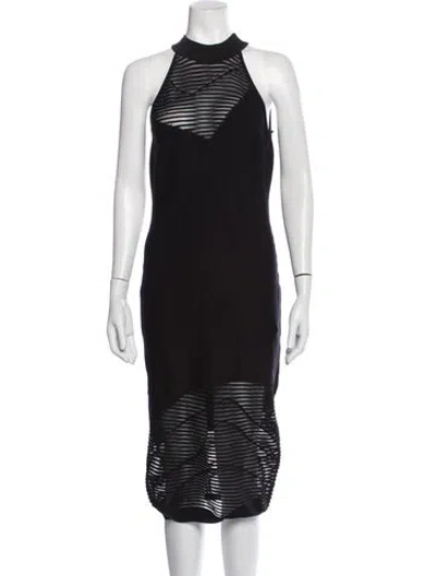 Pre-owned Cushnie Halterneck Midi Length Dress W/ Tags In Black