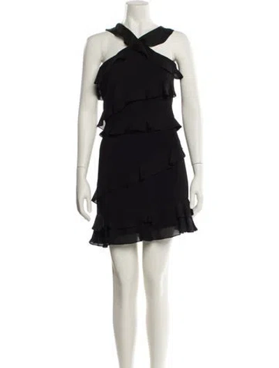 Pre-owned Cushnie Halterneck Mini Dress In Black