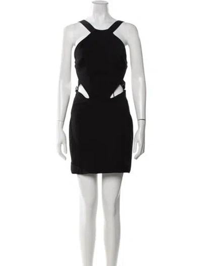 Pre-owned Cushnie Halterneck Mini Dress In Black