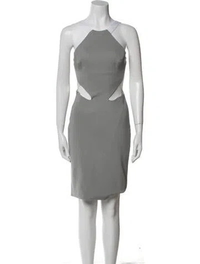 Pre-owned Cushnie Halterneck Mini Dress In Gray