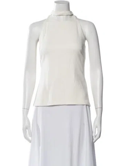 Pre-owned Cushnie Halterneck Sleeveless Top In White