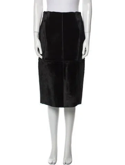 Pre-owned Cushnie Kangaroo Knee-length Skirt In Black