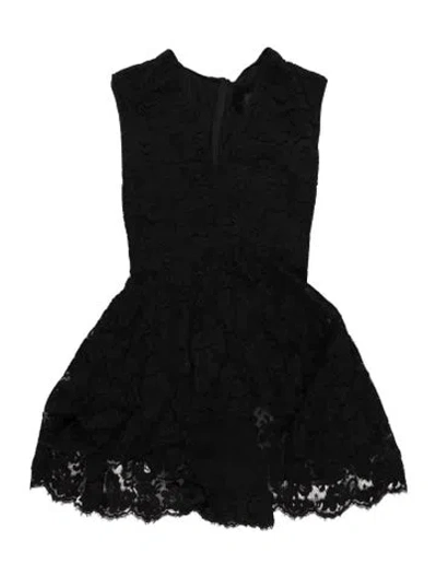 Pre-owned Cushnie Lace Pattern Mini Dress In Black