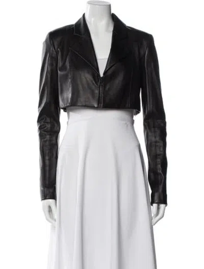 Pre-owned Cushnie Leather Biker Jacket In Black