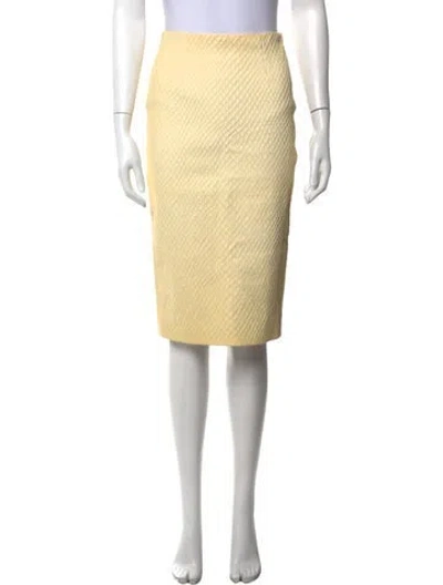 Pre-owned Cushnie Leather Midi Length Skirt In Neutrals