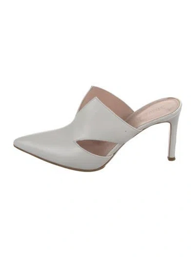 Pre-owned Cushnie Leather Mules In White