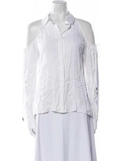Pre-owned Cushnie Long Sleeve Button-up Top In White