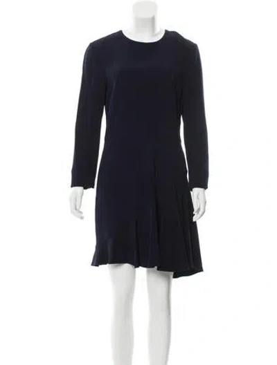 Pre-owned Cushnie Long Sleeve Mini Dress In Blue