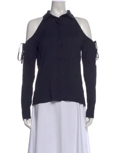 Pre-owned Cushnie Long Sleeve Top In Blue
