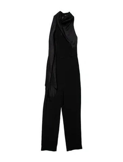 Pre-owned Cushnie Mock Neck Jumpsuit In Black