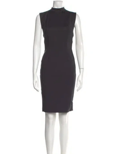 Pre-owned Cushnie Mock Neck Knee-length Dress In Gray
