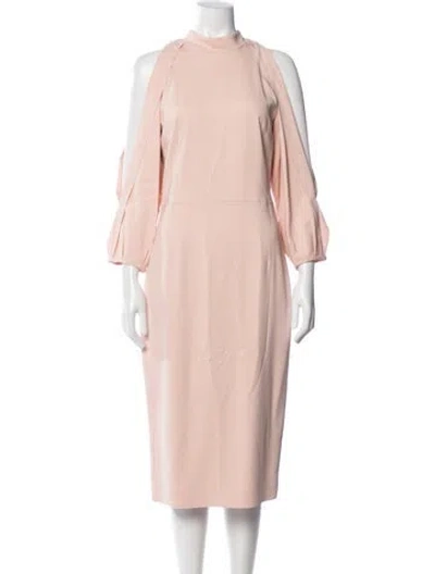 Pre-owned Cushnie Mock Neck Knee-length Dress In Pink