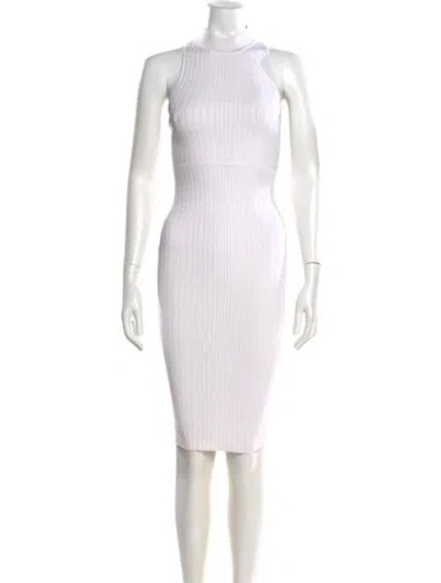 Pre-owned Cushnie Mock Neck Knee-length Dress In White