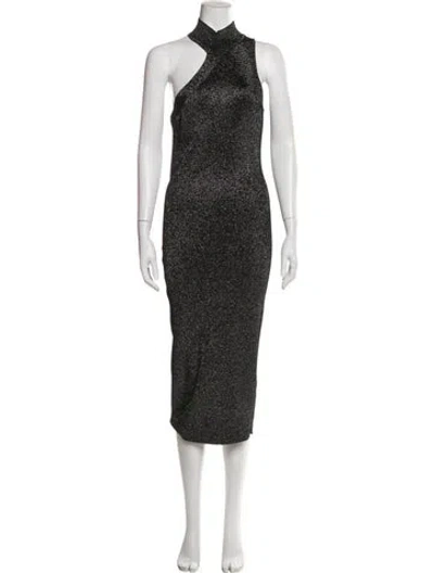 Pre-owned Cushnie Mock Neck Long Dress In Green
