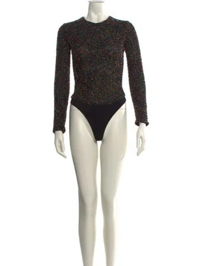 Pre-owned Cushnie Mock Neck Long Sleeve Bodysuit In Multi