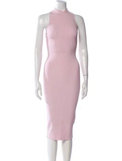 Pre-owned Cushnie Mock Neck Midi Length Dress In Pink