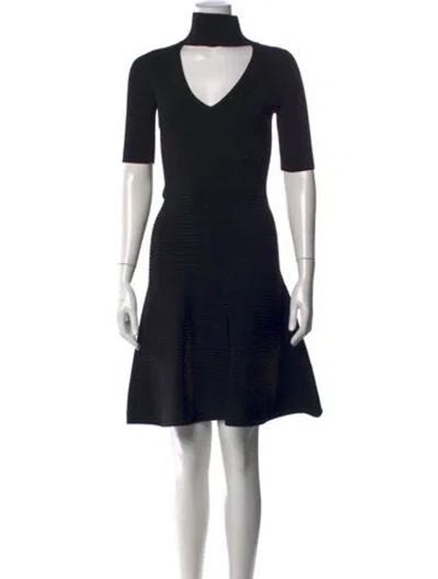 Pre-owned Cushnie Mock Neck Mini Dress In Black