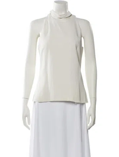 Pre-owned Cushnie Mock Neck Sleeveless Blouse In Neutral