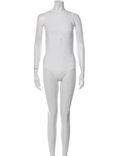 Pre-owned Cushnie Mock Neck Sleeveless Bodysuit In White