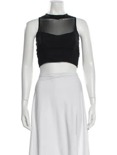 Pre-owned Cushnie Mock Neck Sleeveless Crop Top In White