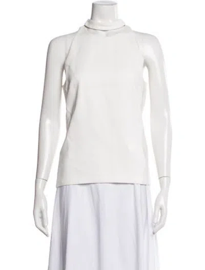 Pre-owned Cushnie Mock Neck Sleeveless Top In White