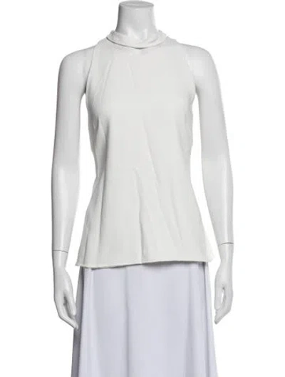Pre-owned Cushnie Mock Neck Sleeveless Top In White