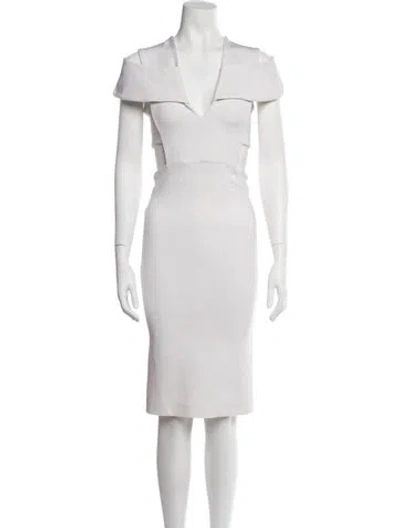 Pre-owned Cushnie Nylon Knee-length Dress In Neutrals