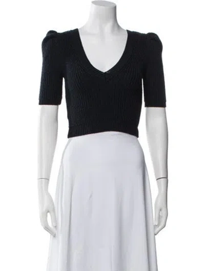 Pre-owned Cushnie Nylon Scoop Neck Sweater In Blue