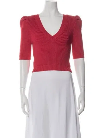 Pre-owned Cushnie Nylon V-neck Sweater In Pink