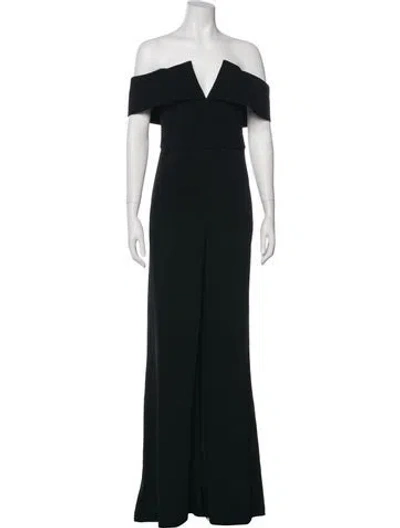 Pre-owned Cushnie Off-the-shoulder Jumpsuit In Black