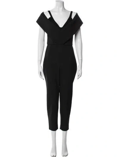 Pre-owned Cushnie Off-the-shoulder Jumpsuit In Black